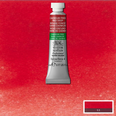 Акварель Winsor&Newton "Professional" в тюбике 5 мл Кадмий красный темный (без кадмия)