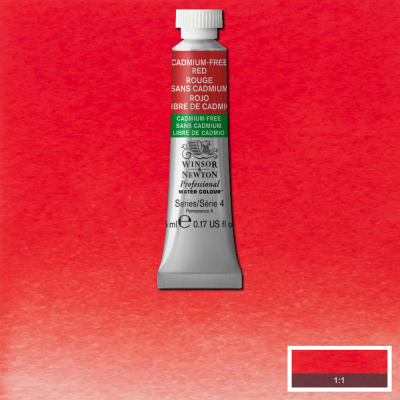 Акварель Winsor&Newton "Professional" в тюбике 5 мл Кадмий красный (без кадмия)