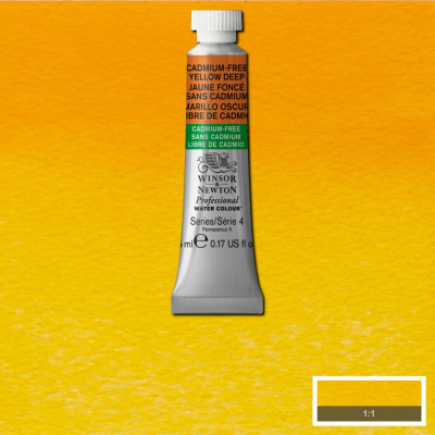 Акварель Winsor&Newton "Professional" в тюбике 5 мл Кадмий желтый темный (без кадмия)