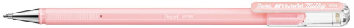 Ручка гелевая Pentel "Hybrid Milky" 0,8 мм, стержень пастельный розовый