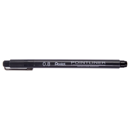 Линер Pentel "Pointliner" 0,8 мм, черные чернила