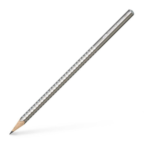 Карандаш чернографитный Faber-Castell "Sparkle" B, цвет корпуса серебряный