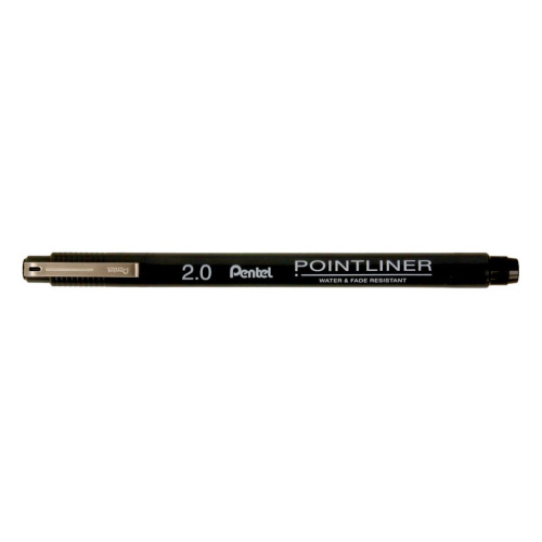 Линер Pentel Pointliner Calligraphy 2 мм , черные чернила