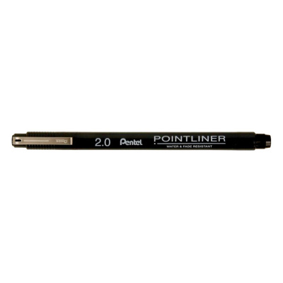 Линер Pentel Pointliner Calligraphy 2 мм , черные чернила