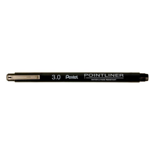 Линер Pentel Pointliner Calligraphy 3 мм , черные чернила