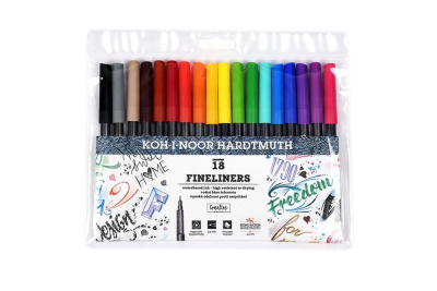 Набор линеров Koh-I-Noor "Fineliners" 0,3 мм, 18 цв