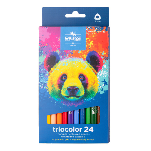 Набор карандашей цветных jumbo Koh-I-Noor "TRIOCOLOR BEAR 3144", 24 цв, картон.упак. с подвесом