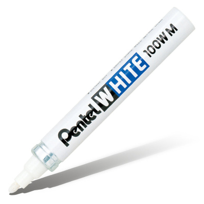 Маркер перманентный Pentel "White" 3,9 мм пулеобразный наконечник, белый