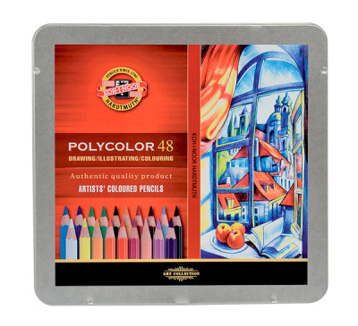 Набор карандашей цветных Koh-I-Noor "Polycolor" 48 шт в металле