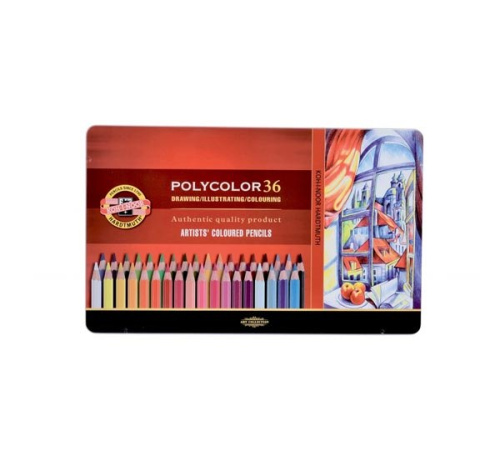Набор карандашей цветных Koh-I-Noor "Polycolor" 36 шт в металле