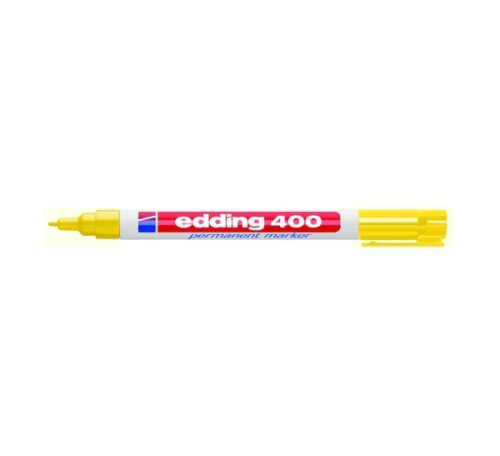 Маркер перманентный Edding "400" 1 мм с круглым наконечником, желтый