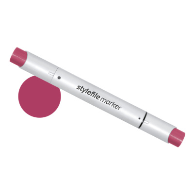 Маркер двухсторонний на спиртовой основе Stylefile Brush №372 красный винный