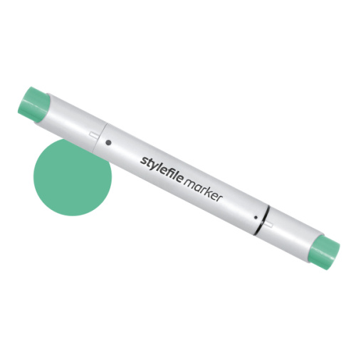 Маркер двухсторонний на спиртовой основе Stylefile Brush №640 зеленый мятный
