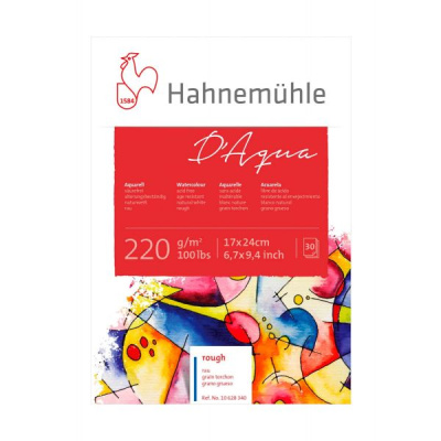 Альбом-склейка для акварели Hahnemuhle "D'Aqua" 17x24 см 30 л 220 г, целлюлоза 100%, крупное з