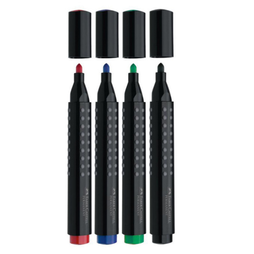 Маркер перманентный Faber-Castell "GRIP 1504" с круглым наконечником, зеленый