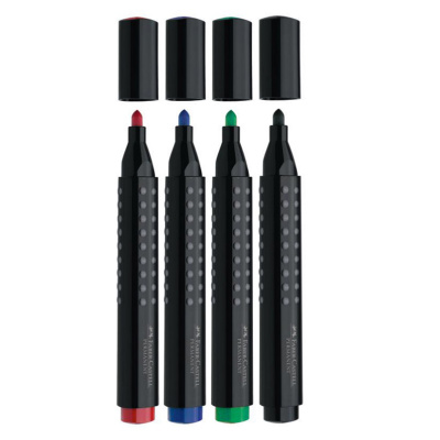 Маркер перманентный Faber-Castell "GRIP 1504" с круглым наконечником, зеленый