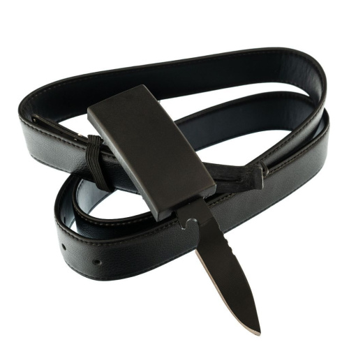 Ремень-нож, экокожа, нержавеющая сталь 440