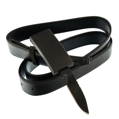 Ремень-нож, экокожа, нержавеющая сталь 440