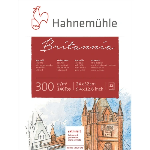 Альбом-склейка для акварели Hahnemuhle "Britannia" 24x32 см 12 л 300 г, гладкая, целлюлоза 100%