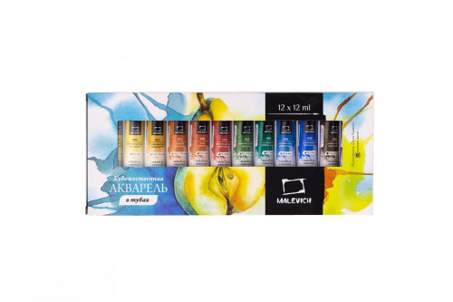 Набор акварельных красок Малевичъ "WaterFall" 12 цв*12 мл