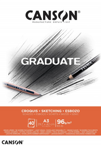 Альбом-склейка для набросков Canson "Graduate" 29,7x42 см 40 л 96 г