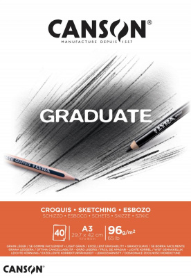 Альбом-склейка для набросков Canson "Graduate" 29,7x42 см 40 л 96 г