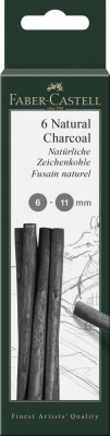 Набор угля натурального Faber-castell "Pitt Monochrome" 6 шт 6-11 мм в картонный коробке