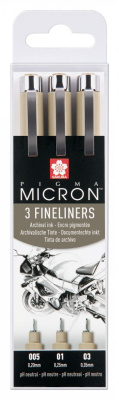 Набор капиллярных ручек Sakura "PIGMA MICRON" 3 шт (0,2 мм, 0,25 мм, 0,35 мм) Черный