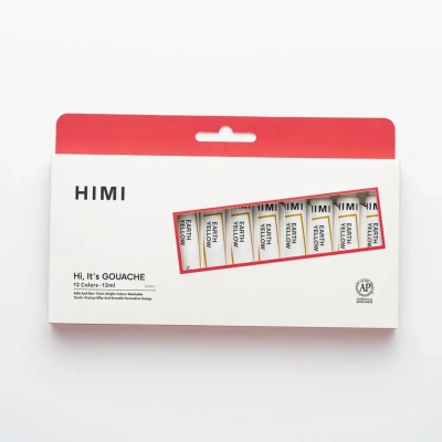 Набор гуаши HIMI в тубах 12 цветов 12 мл