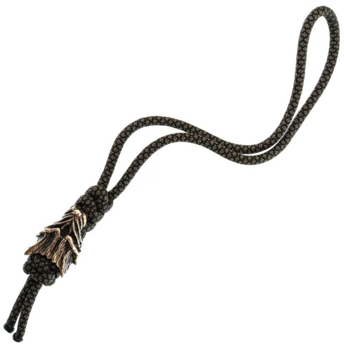 Темляк средний олива с бусиной "Волк"