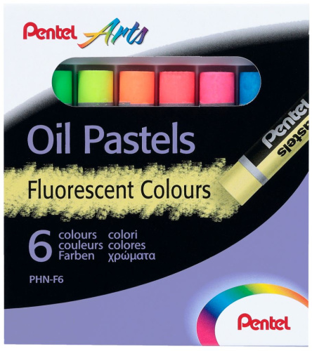 Набор пастели масляная Pentel 6 цв, флуоресцентная