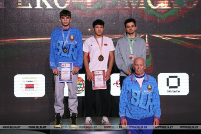 Амгинец Александр Гурьев стал трехкратным чемпионом Беларуси по греко-римской борьбе / Саина Титова   