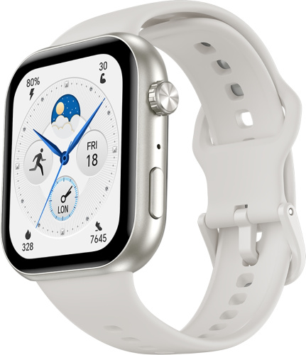 Умные часы HONOR Choice Watch 2i Серебристые с белым ремешком