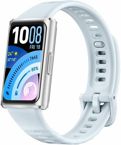Умные часы HUAWEI Band 11 Pro серебристые, с голубым ремешком