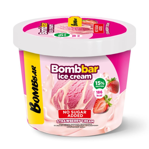 Мороженое протеиновое без сахара - Клубничный крем (150г)