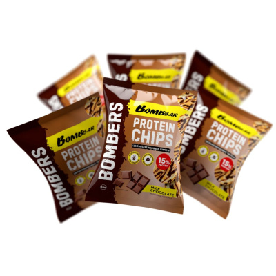 Чипсы протеиновые цельнозерновые - BOMBERS - Молочный шоколад (6 шт.)