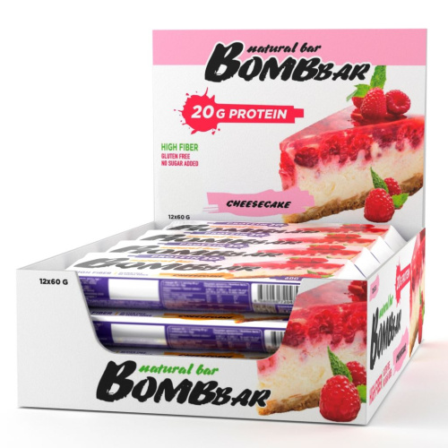 Протеиновый батончик Bombbar - Малиновый чизкейк (12 шт.)