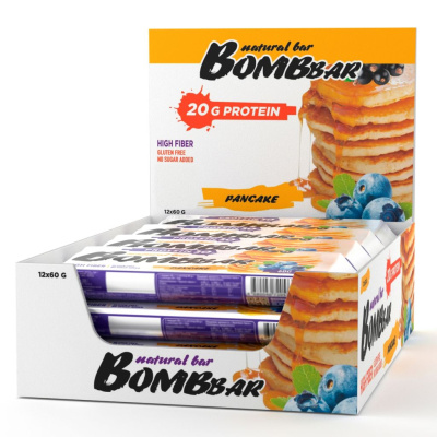 Протеиновый батончик Bombbar - Смородиново-черничный панкейк (12 шт.)