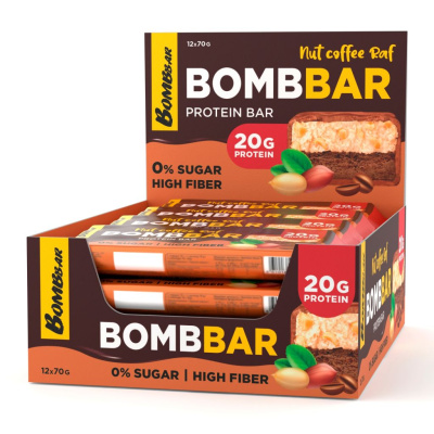 Ореховый протеиновый батончик Bombbar - Nut Coffee Raf (12 шт)