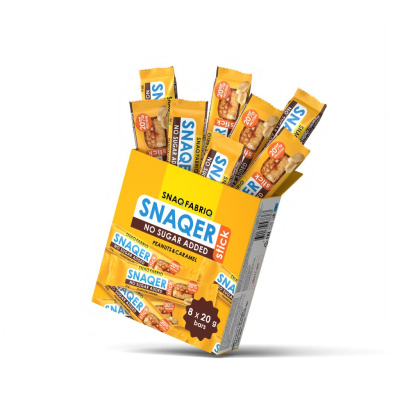 Батончик  в шоколаде "SNAQER" - SNAQER Stick - Арахис и карамель (8 шт.)