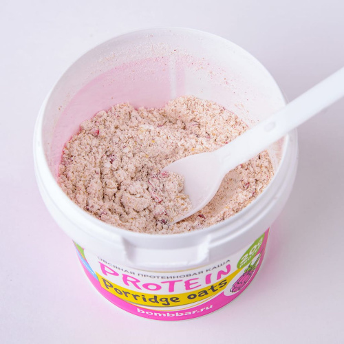 Овсяная каша с белком - Малиновая в баночке
