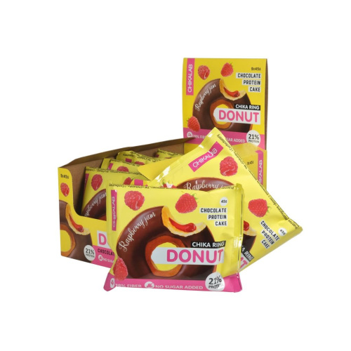 Фитнес-пончик без сахара - Donut с малиновой пропиткой (9 шт.)