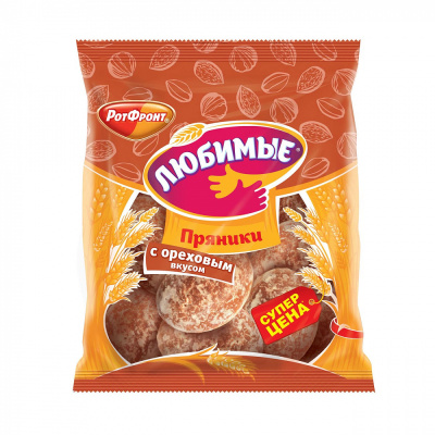 Пряники Любимые с ореховым вкусом, Рот Фронт, 400 гр.