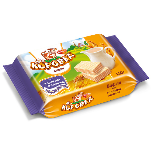 Вафли Коровка вкус топленое молоко, Рот Фронт, 150 гр.