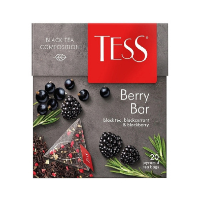 Чай черный ароматизированный Tess Berry Bar, в пирамидках, 20 шт.