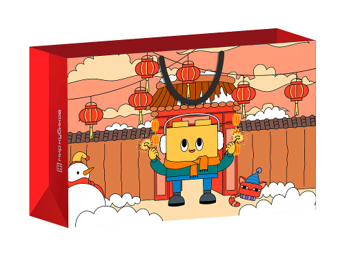 BagS_K_winter_MK Пакет подарочный «Кубикоша на зимнем празднике», 24*35 (s)