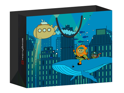 BagXL_K_whale_MK Пакет подарочный «Кубикоша на ките», 60*50 (xl)