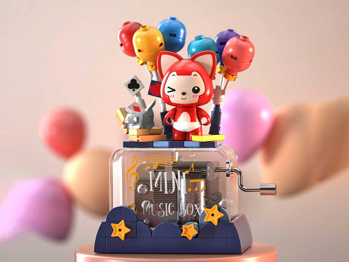 JK6506 Конструктор Музыкальная шкатулка с лисёнком