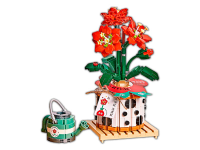 1285_MK Конструктор Красный цветок в горшке