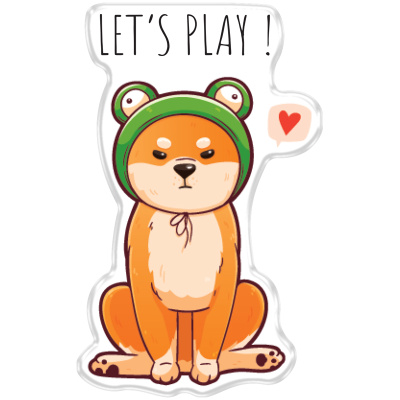 Значок акриловый MESHU "Cute dog", 2,0*3,5 см